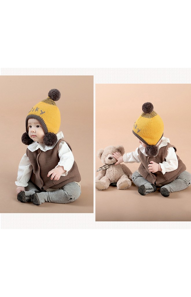 หมวกไหมพรม milky แต่งปอมปอม