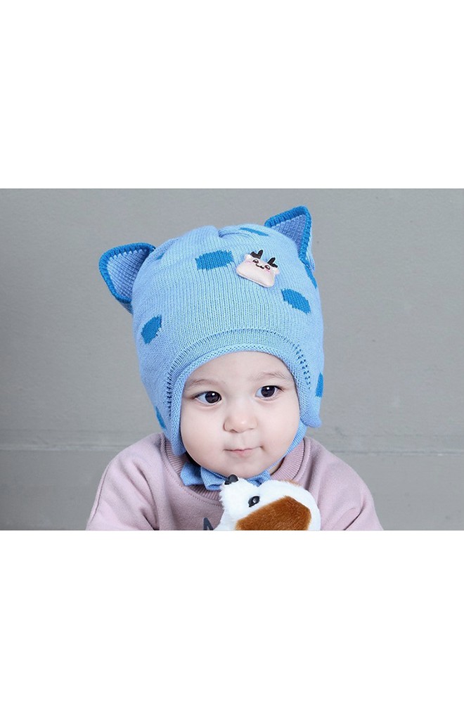 หมวกไหมพรมเด็กลายจุดหูแหลมแต่งการ์ตูนกวาง TIANYIBEAR