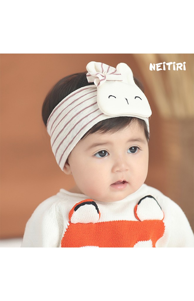 ผ้าคาดผมลายขวางแต่งกระต่ายใหญ่ผูกโบว์น่ารัก Angel Neitiri
