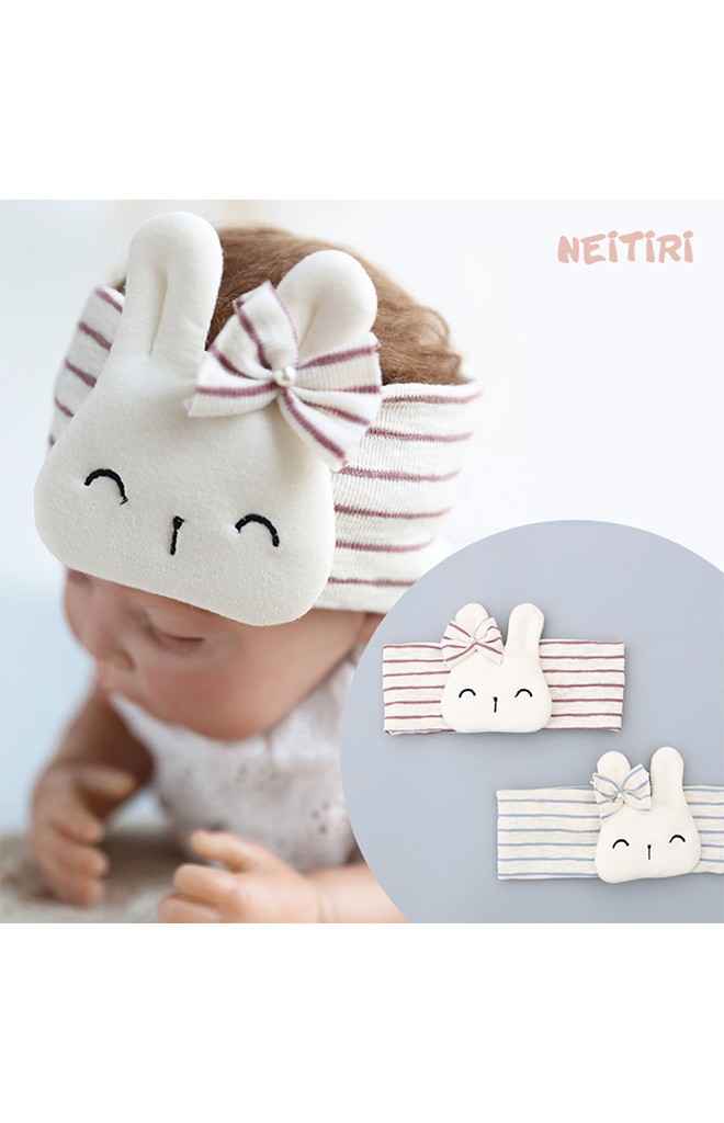 ผ้าคาดผมลายขวางแต่งกระต่ายใหญ่ผูกโบว์น่ารัก Angel Neitiri
