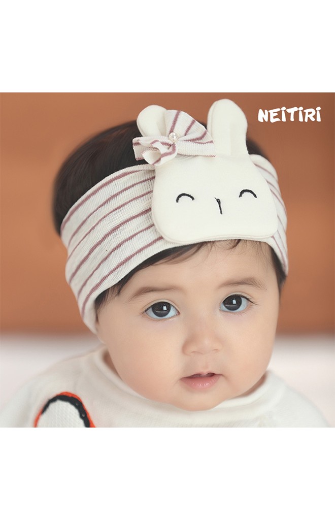 ผ้าคาดผมลายขวางแต่งกระต่ายใหญ่ผูกโบว์น่ารัก Angel Neitiri