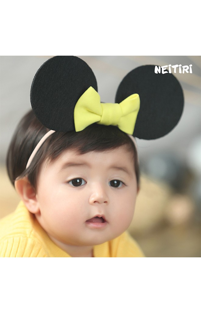 สายคาดผมหูมิกกี้ดำแต่งโบว์สดใส Angel Neitiri