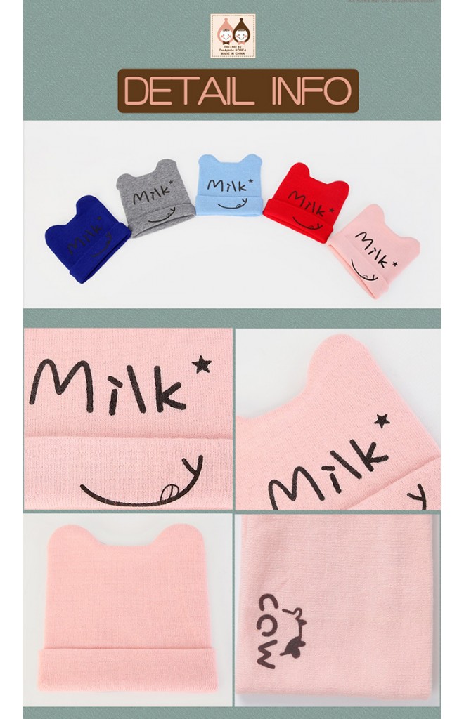 เซ็ตหมวกไหมพรมพร้อมผ้าสวมคอ Milk