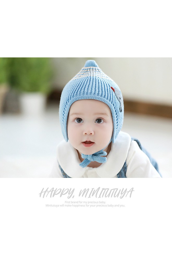 หมวกไหมพรมยอดแหลมแต่งลูกเจี๊ยบหัวโตน่ารัก TUTUYA