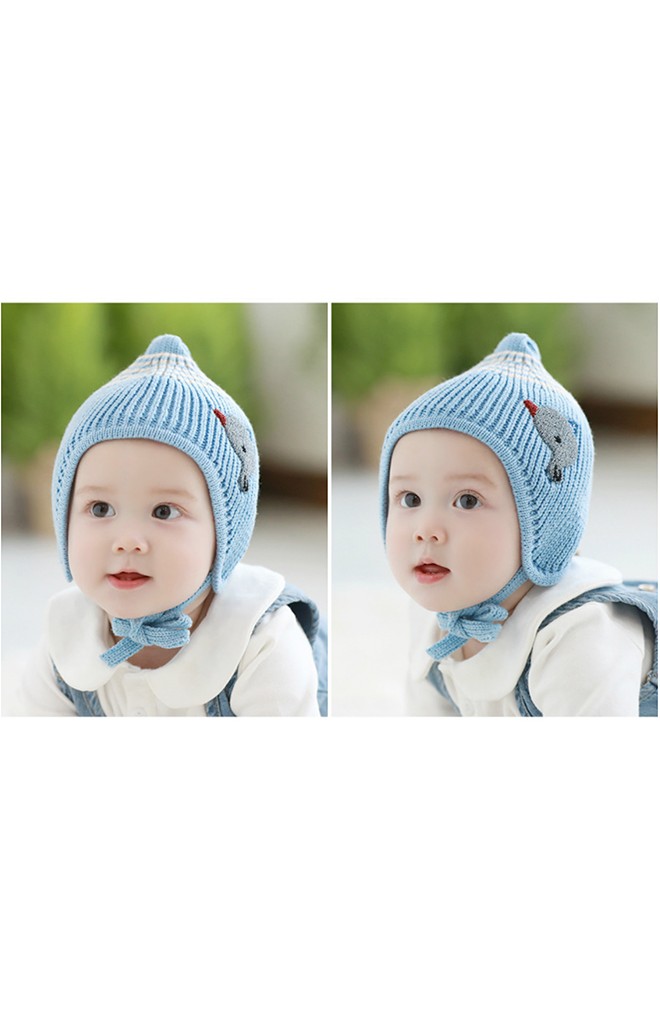 หมวกไหมพรมยอดแหลมแต่งลูกเจี๊ยบหัวโตน่ารัก TUTUYA