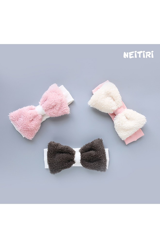 ผ้าคาดผมโบว์ใหญ่ ผ้าฟูนุ่ม Angel Neitiri