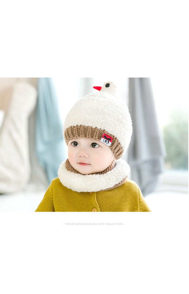 เซ็ตหมวกกันหนาวรูปนกน่ารักมาพร้อมผ้าสวมคอ