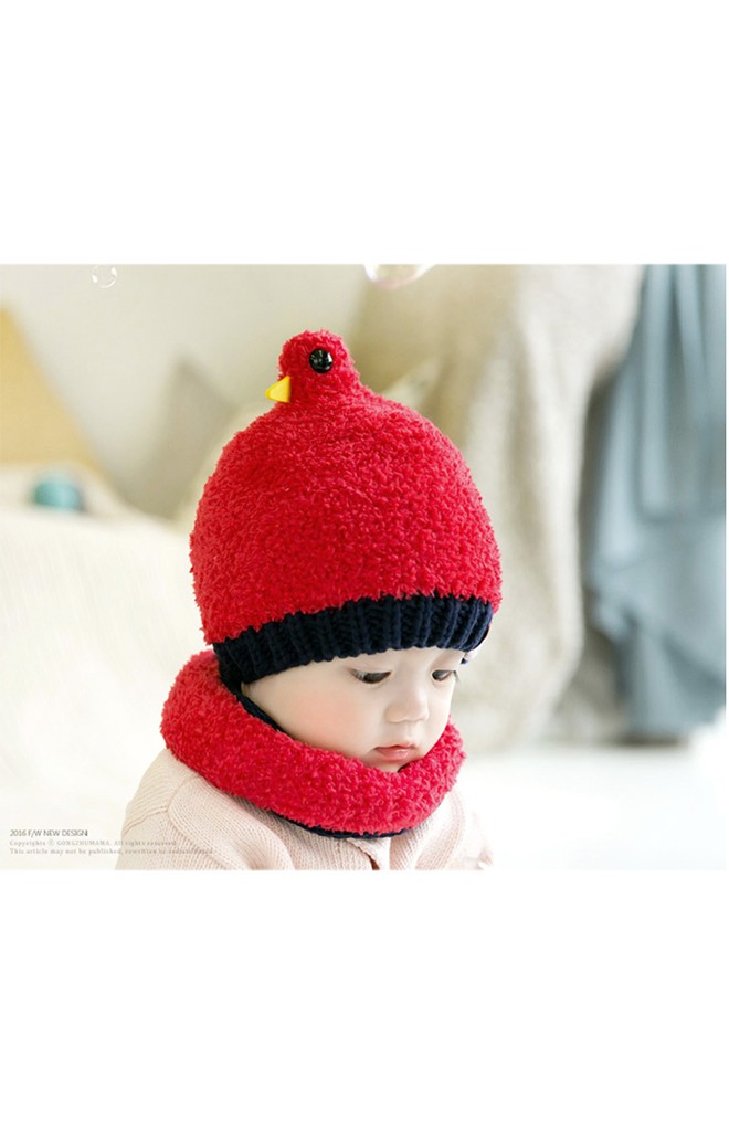 เซ็ตหมวกกันหนาวรูปนกน่ารักมาพร้อมผ้าสวมคอ