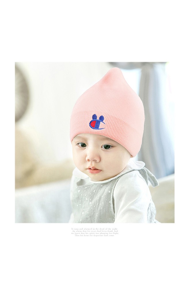 หมวกบีนนี่ยอดแหลมพับขอบปักมิกกี้ GZMM