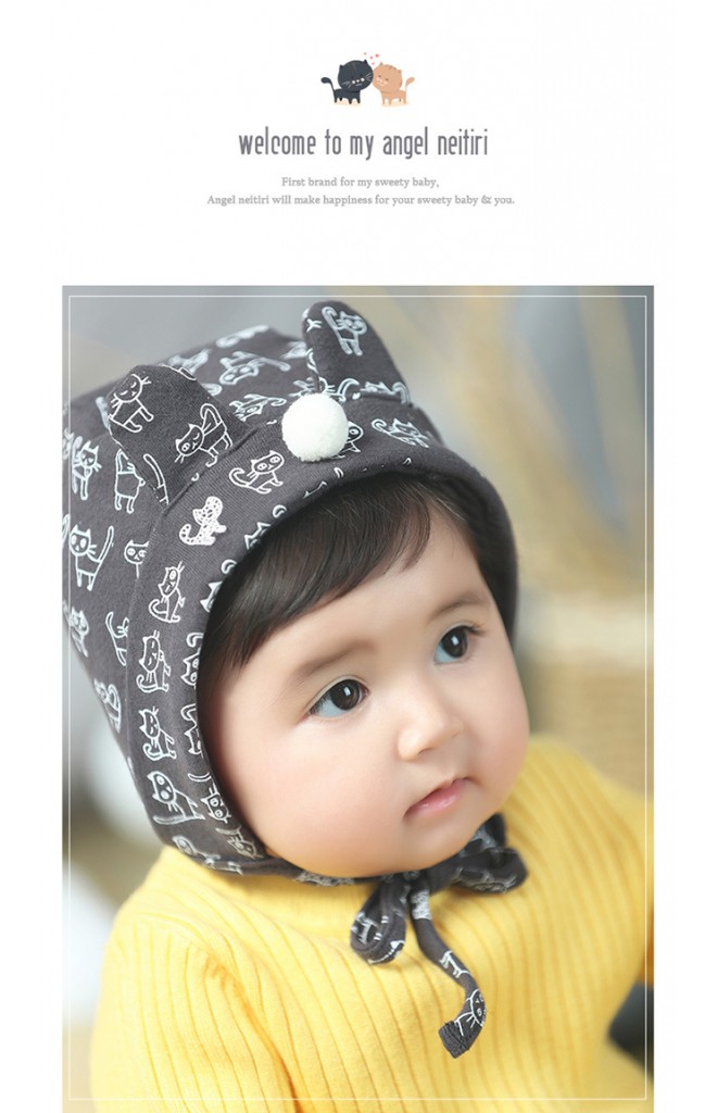 หมวกบอนเนตลายแมวแต่งหูน่ารัก จาก Angel Neitiri