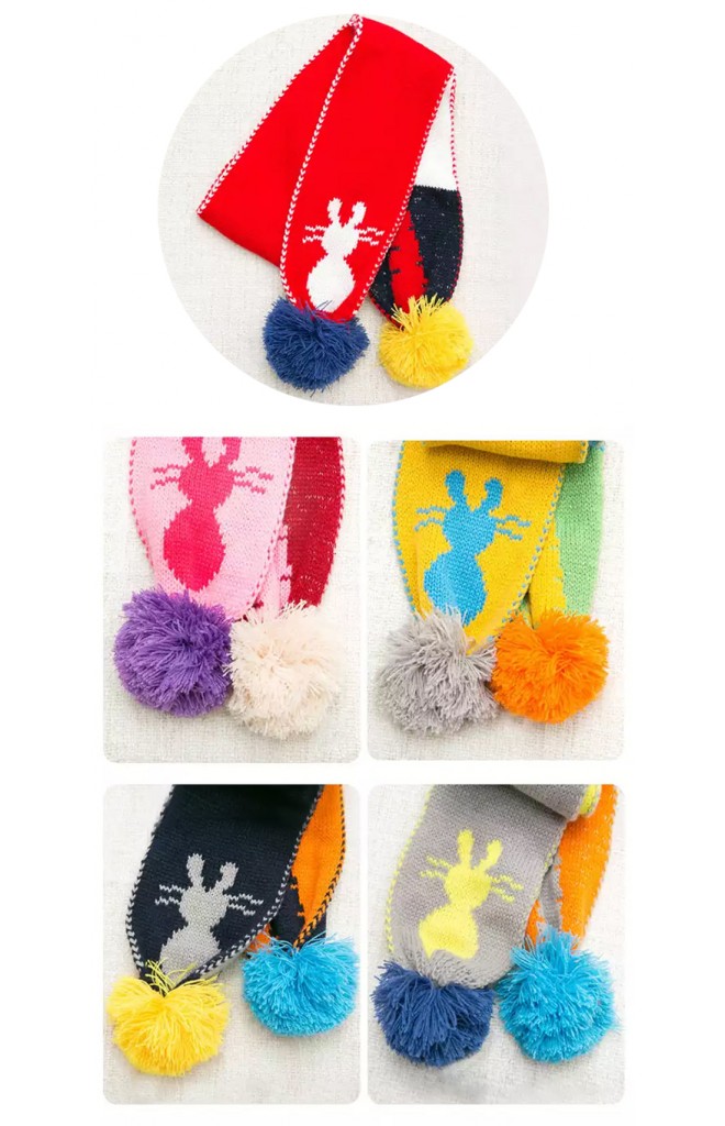 เซ็ตหมวกไหมพรม Rabbit มาพร้อมผ้าพันคอ