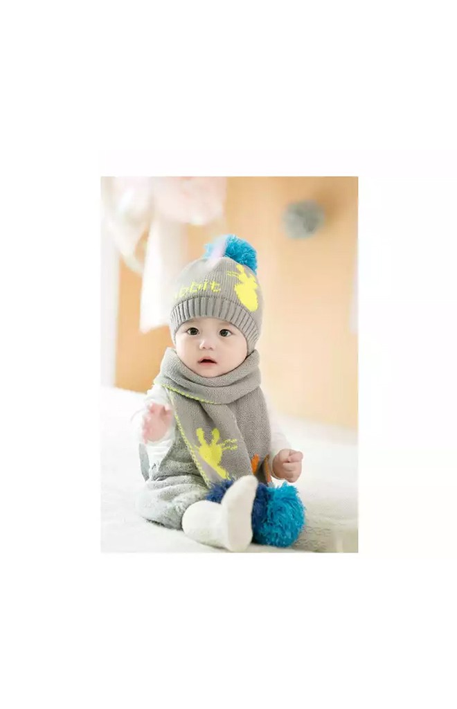 เซ็ตหมวกไหมพรม Rabbit มาพร้อมผ้าพันคอ