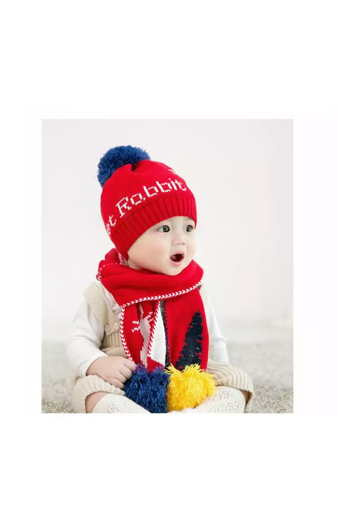 เซ็ตหมวกไหมพรม Rabbit มาพร้อมผ้าพันคอ