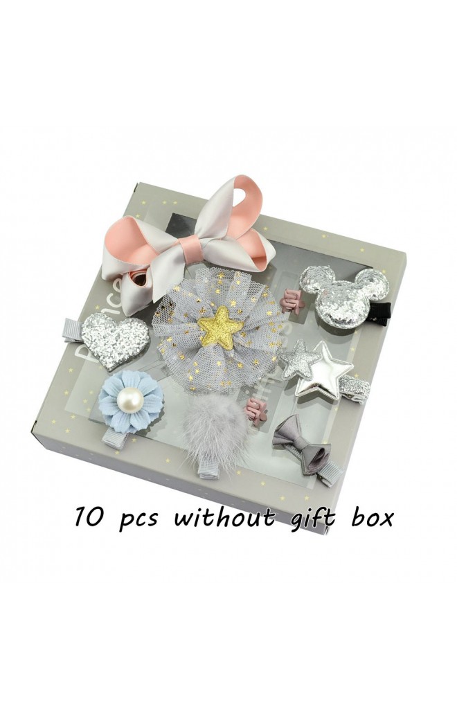 เซ็ตกิ๊บเด็ก 10 ชิ้น จัดเซ็ตมาในถุงผ้าไหมแก้ว
