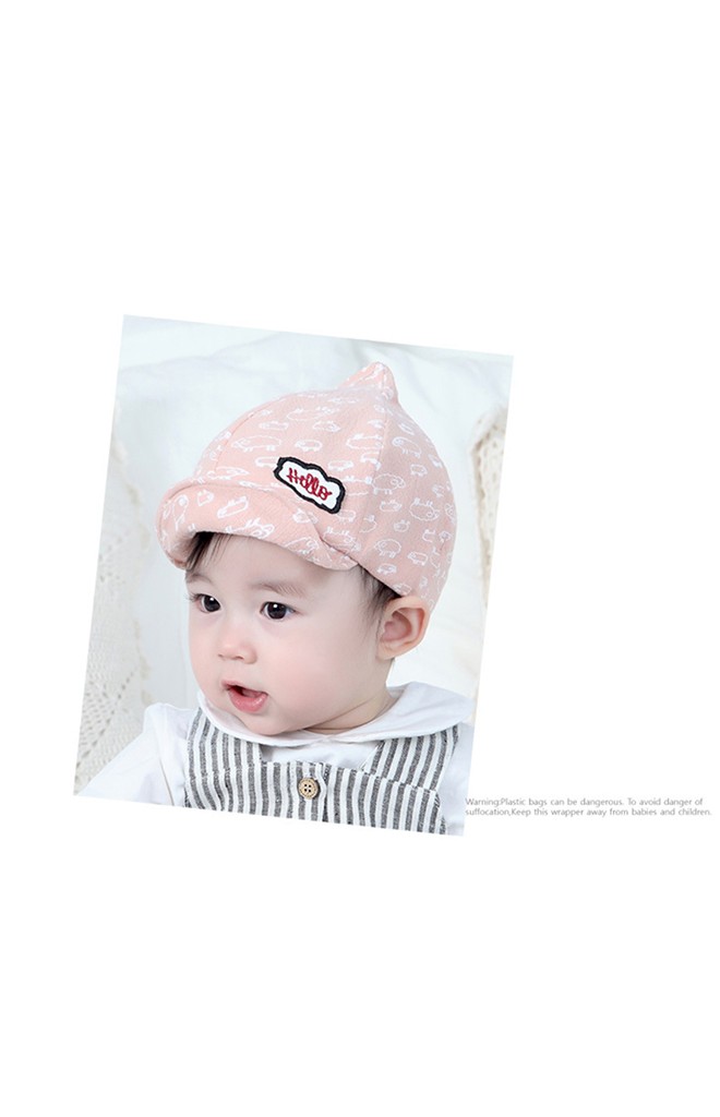 หมวกแก๊ปยอดแหลมลายแกะ ปัก Hello จาก TIANYIBEAR