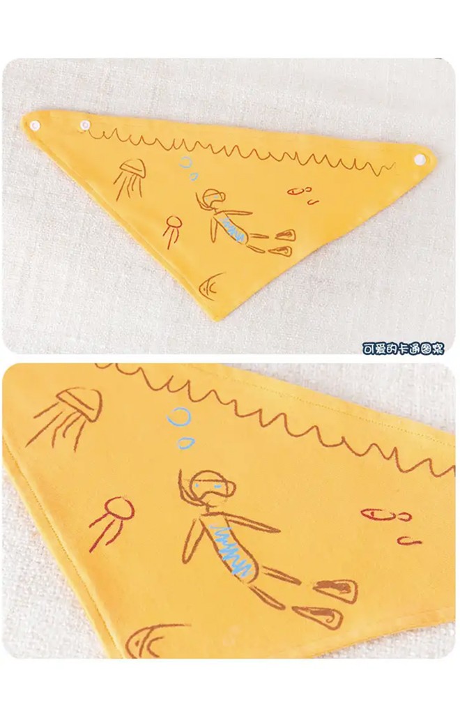 เซ็ตหมวกเด็กลายท้องทะเลแต่งรูปเรือใบมาพร้อมผ้ากันเปื้อน GZMM