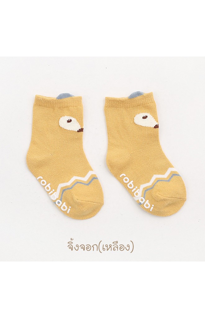 ถุงเท้าเด็กลายหน้าสัตว์ขนปุยน่ารัก มีกันลื่น