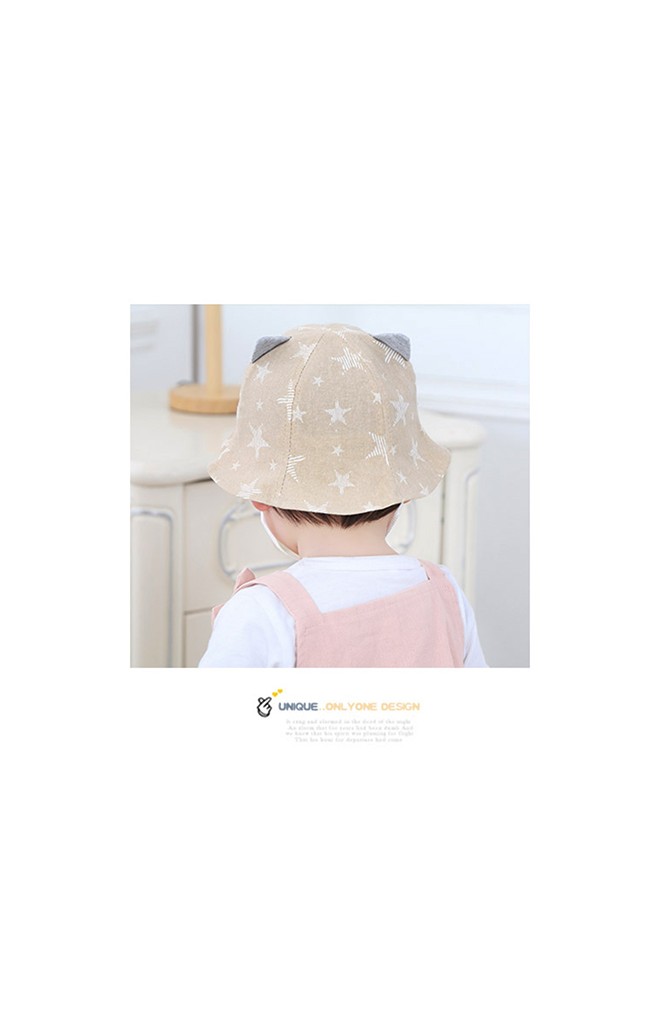 หมวก Bucket ลายดาวแต่งหูน่ารัก