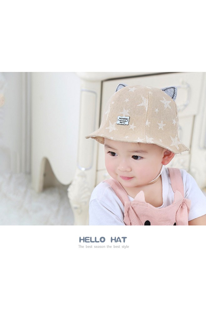 หมวก Bucket ลายดาวแต่งหูน่ารัก