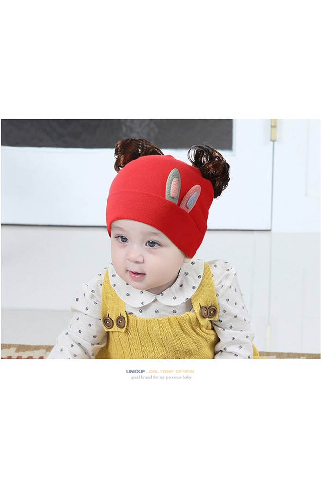 หมวกปอยผมแต่งหูกระต่ายเล็ก ปอยผมด้านบน TIANYIBEAR