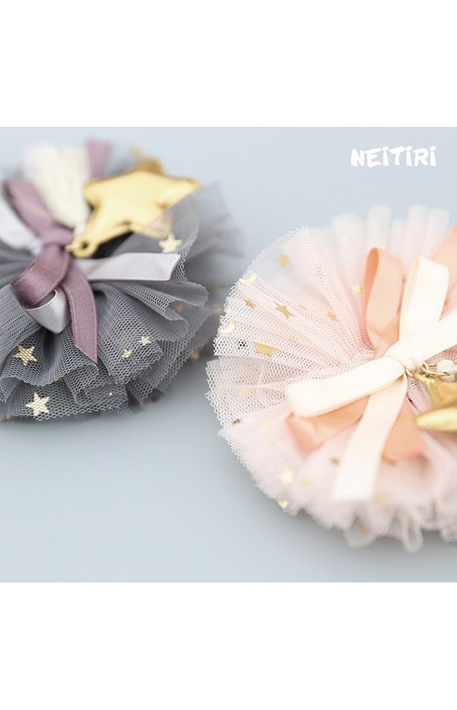 สายคาดผมผ้าโปร่งแต่งโบว์และดาวทอง Angel Neitiri