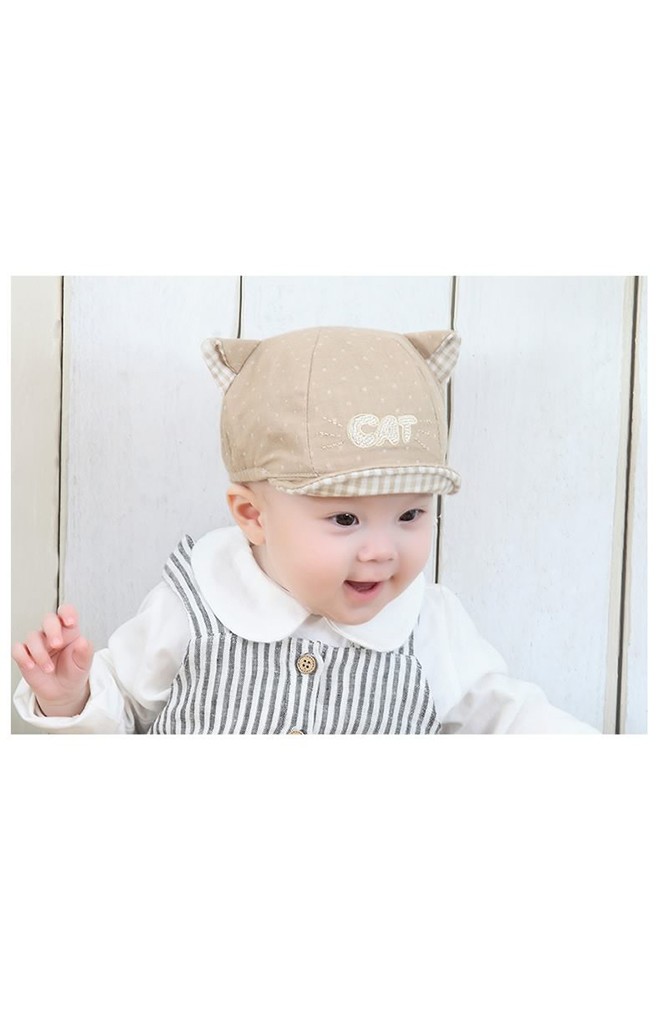หมวกแก๊ปผ้าฝ้ายเด็กเล็ก ปักอักษร CAT