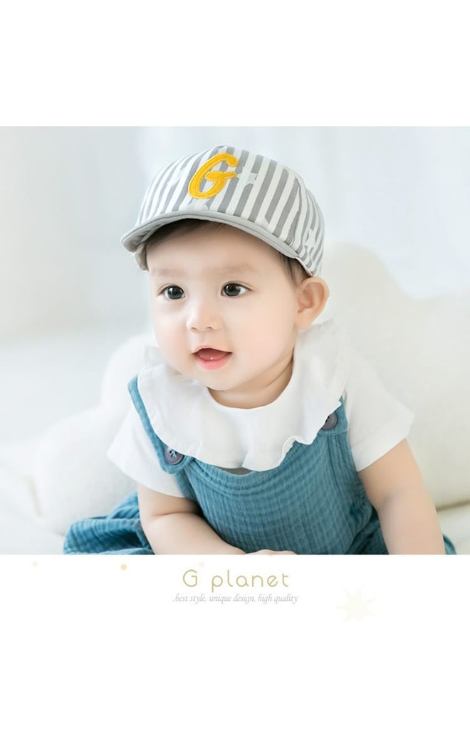 หมวกแก๊ปเด็กลายทางและดาว ปักอักษร G จาก GZMM