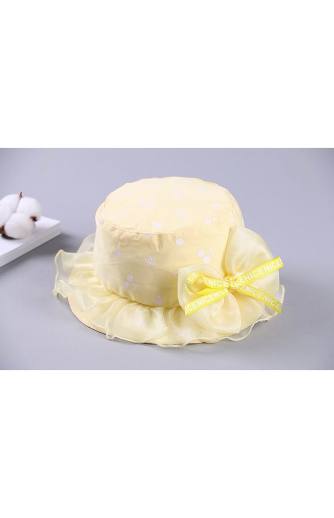 หมวกสาวน้อยลายเชอรี่ด้านข้างแต่งโบว์หวาน