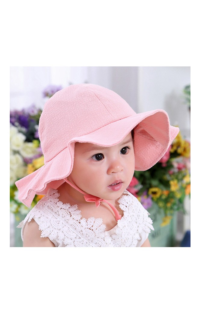 หมวกกันแดดสาวน้อยมีเชือกผูกใต้คาง
