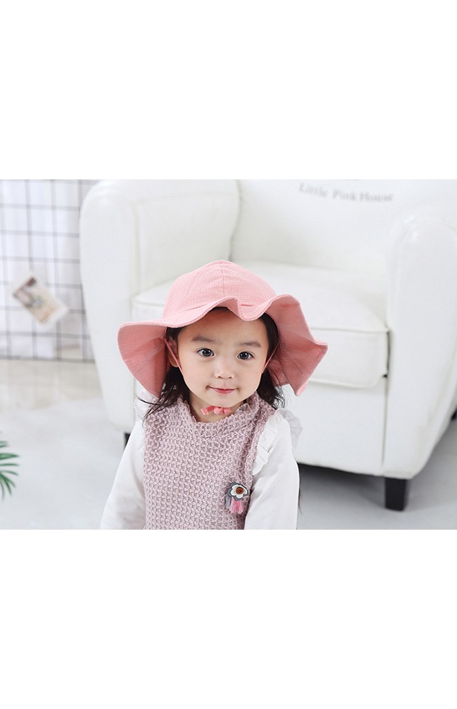หมวกกันแดดสาวน้อยมีเชือกผูกใต้คาง