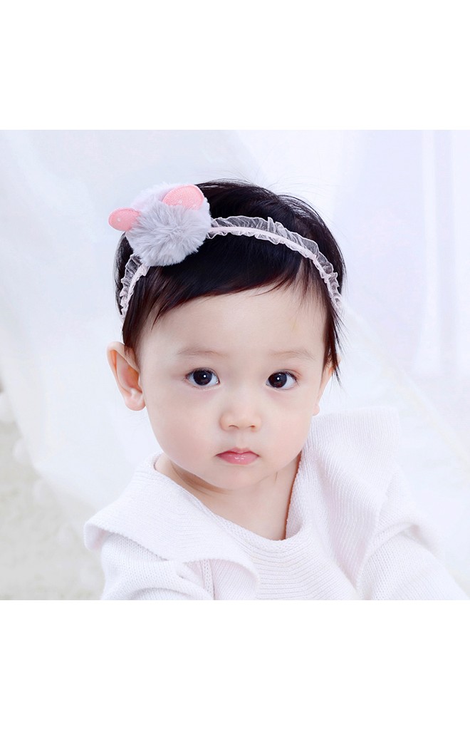 สายคาดผมปอมปอมแต่งหูกระต่ายน่ารัก