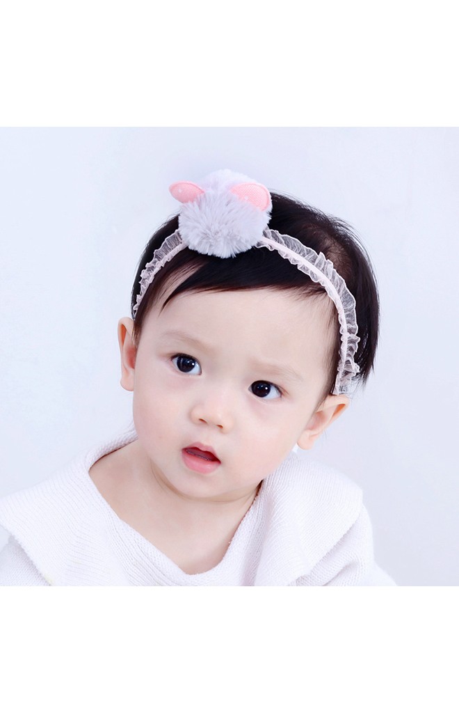 สายคาดผมปอมปอมแต่งหูกระต่ายน่ารัก