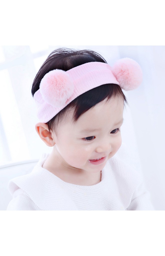 ผ้าคาดผมแต่งปอมปอมฟูน่ารัก