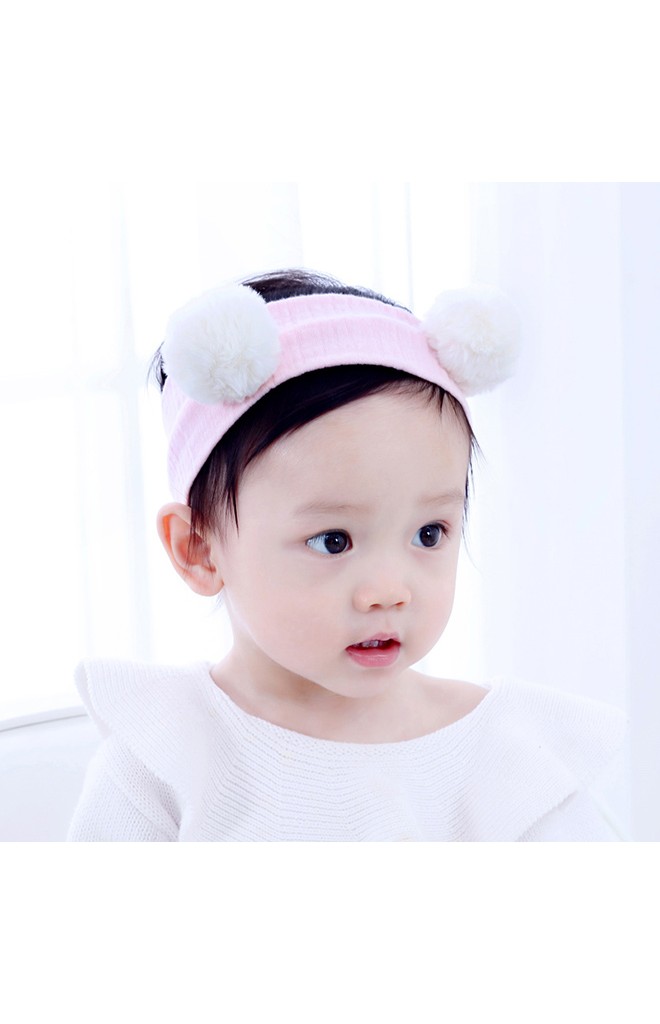 ผ้าคาดผมแต่งปอมปอมฟูน่ารัก