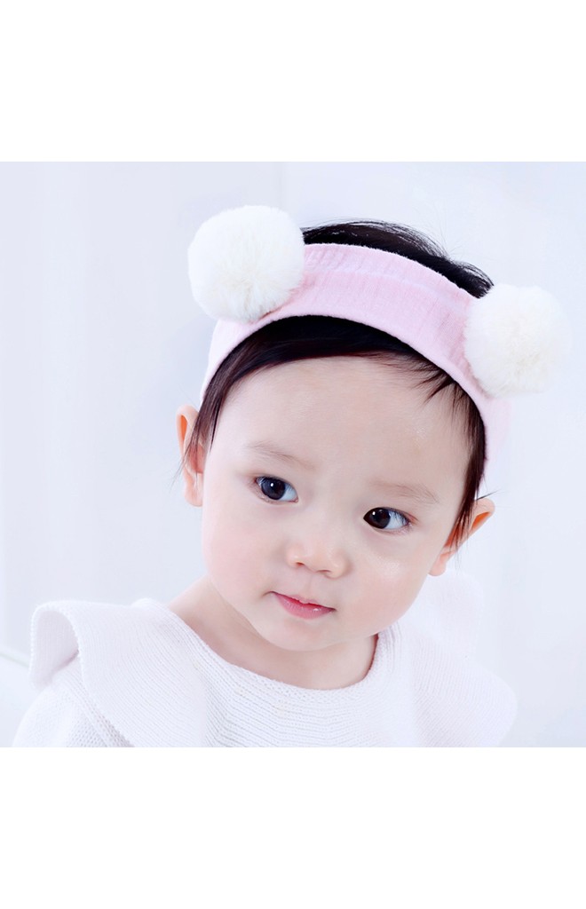 ผ้าคาดผมแต่งปอมปอมฟูน่ารัก