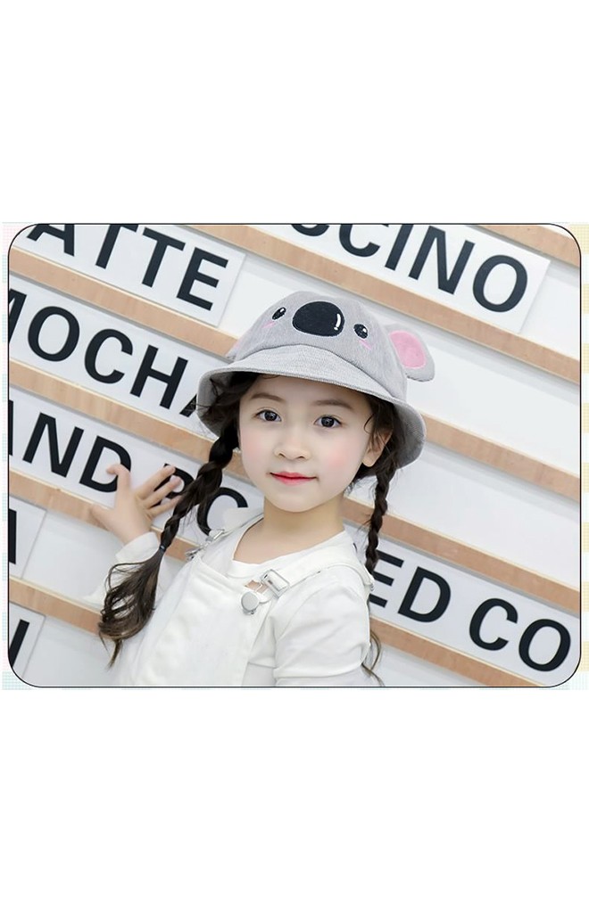 หมวกปีกรอบผ้าลูกฟูกหน้าหมีโคอาลา KUKUJI