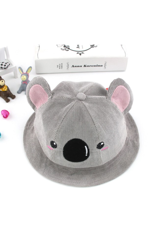 หมวกปีกรอบผ้าลูกฟูกหน้าหมีโคอาลา KUKUJI