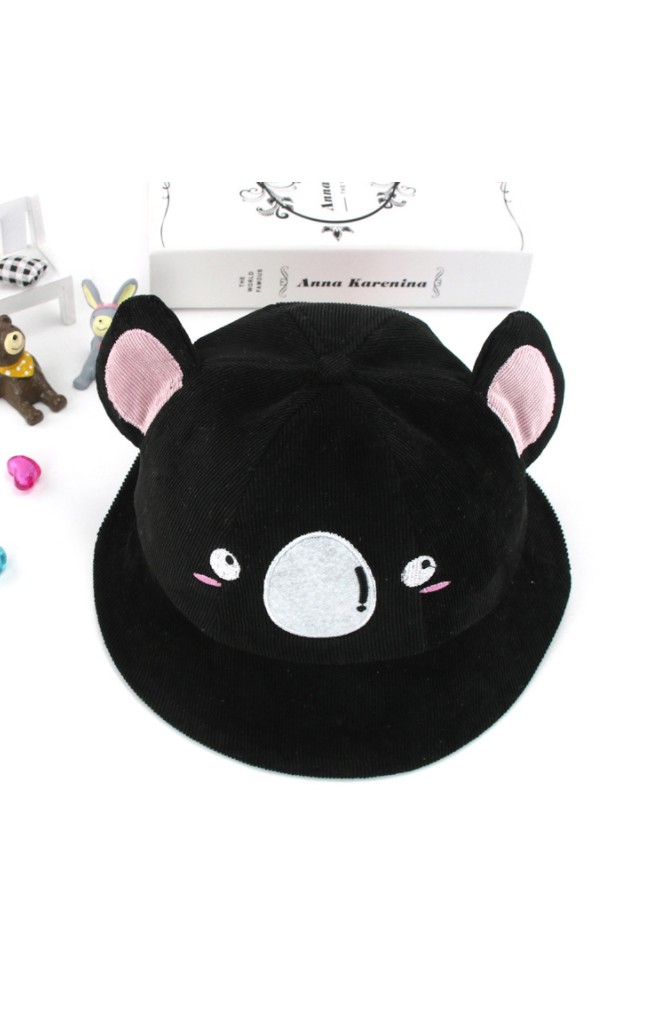 หมวกปีกรอบผ้าลูกฟูกหน้าหมีโคอาลา KUKUJI