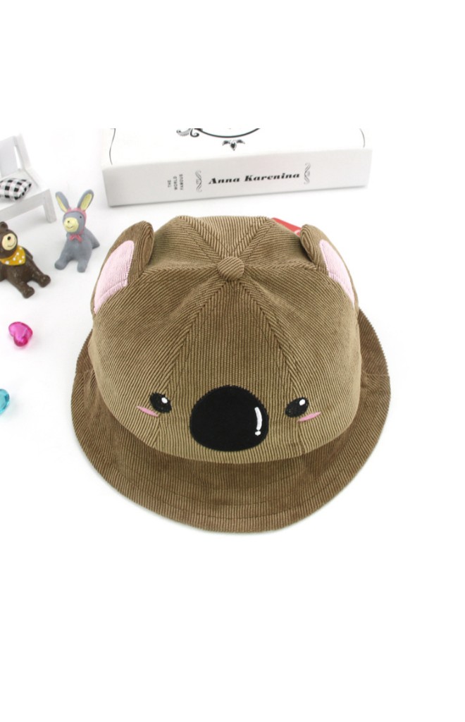 หมวกปีกรอบผ้าลูกฟูกหน้าหมีโคอาลา KUKUJI