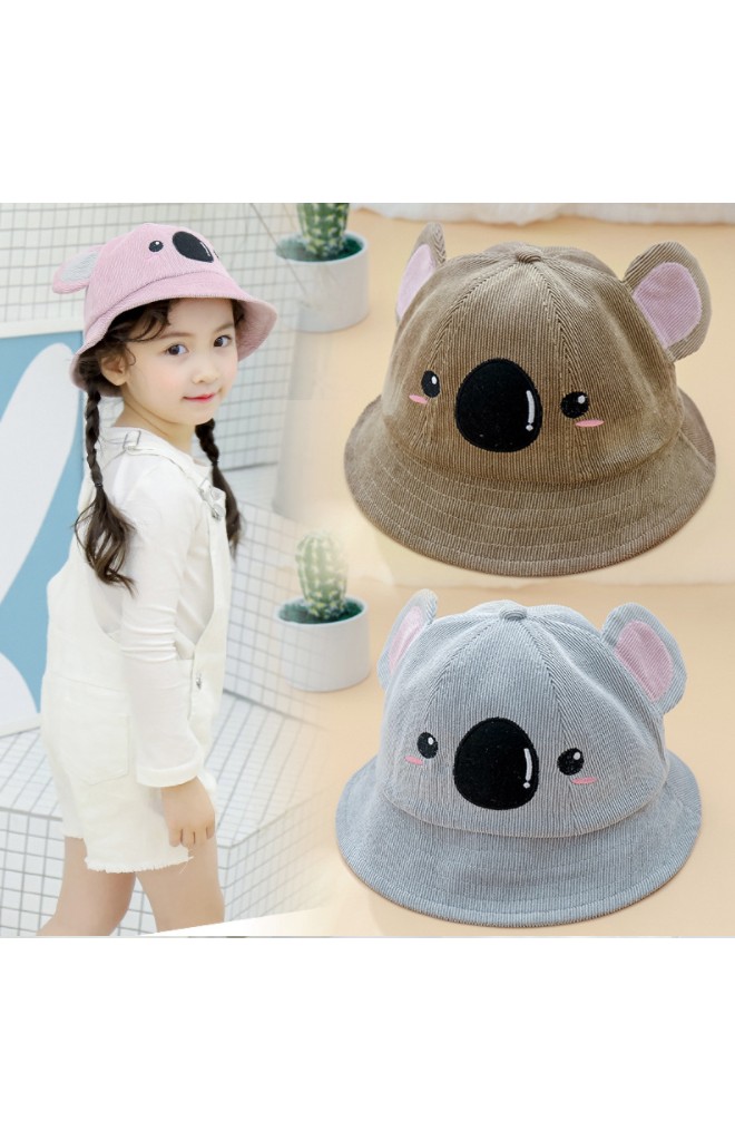 หมวกปีกรอบผ้าลูกฟูกหน้าหมีโคอาลา KUKUJI