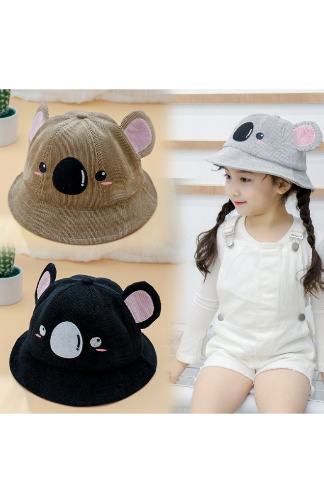 หมวกปีกรอบผ้าลูกฟูกหน้าหมีโคอาลา KUKUJI