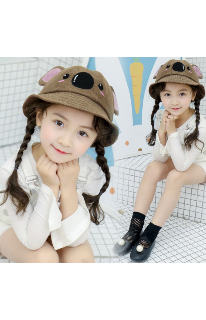 หมวกปีกรอบผ้าลูกฟูกหน้าหมีโคอาลา KUKUJI