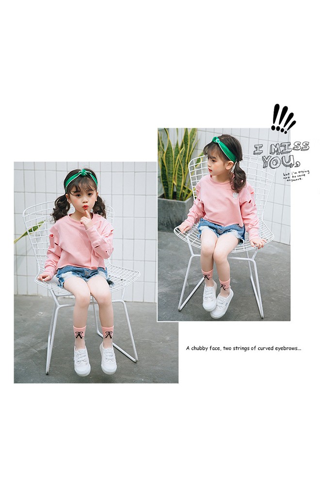 ถุงเท้าเด็กฤดูร้อนลายปกเสื้อแพ็ค 5 คู่ สี ขาว ครีม ชมพู น้ำเงิน และ ดำ(C622)