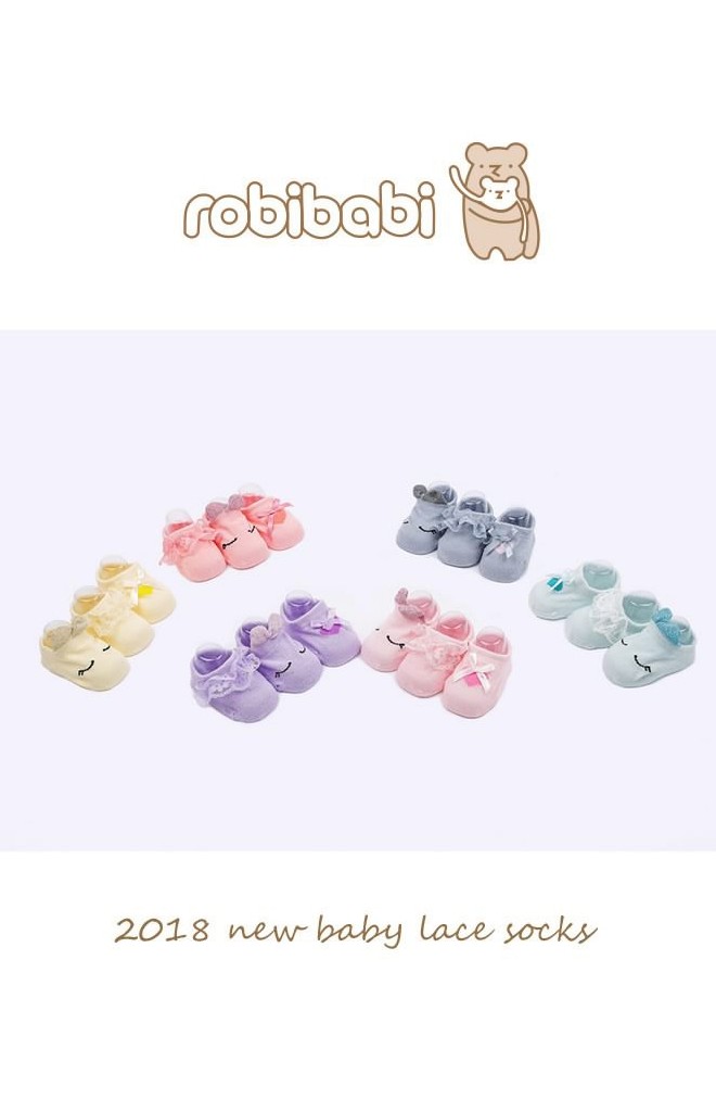 ถุงเท้าเด็กหญิง กล่อง 3 คู่ มีกันลื่น