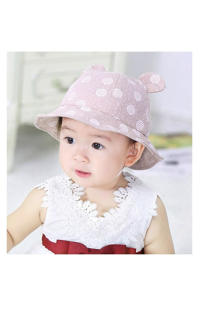 หมวกปีกรอบลายวงกลมแต่งหูน่ารัก รอบปีก