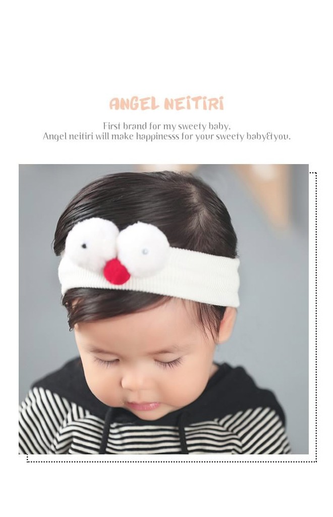 ผ้าคาดผมสีขาวครีมแต่งตุ๊กตาตาโต จาก Angel Neitiri