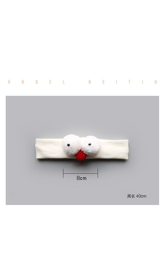 ผ้าคาดผมสีขาวครีมแต่งตุ๊กตาตาโต จาก Angel Neitiri