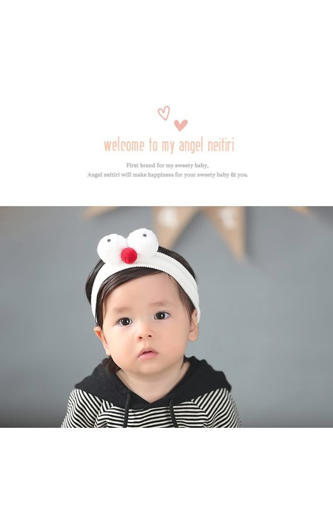 ผ้าคาดผมสีขาวครีมแต่งตุ๊กตาตาโต จาก Angel Neitiri