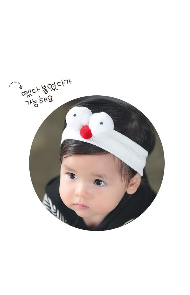 ผ้าคาดผมสีขาวครีมแต่งตุ๊กตาตาโต จาก Angel Neitiri