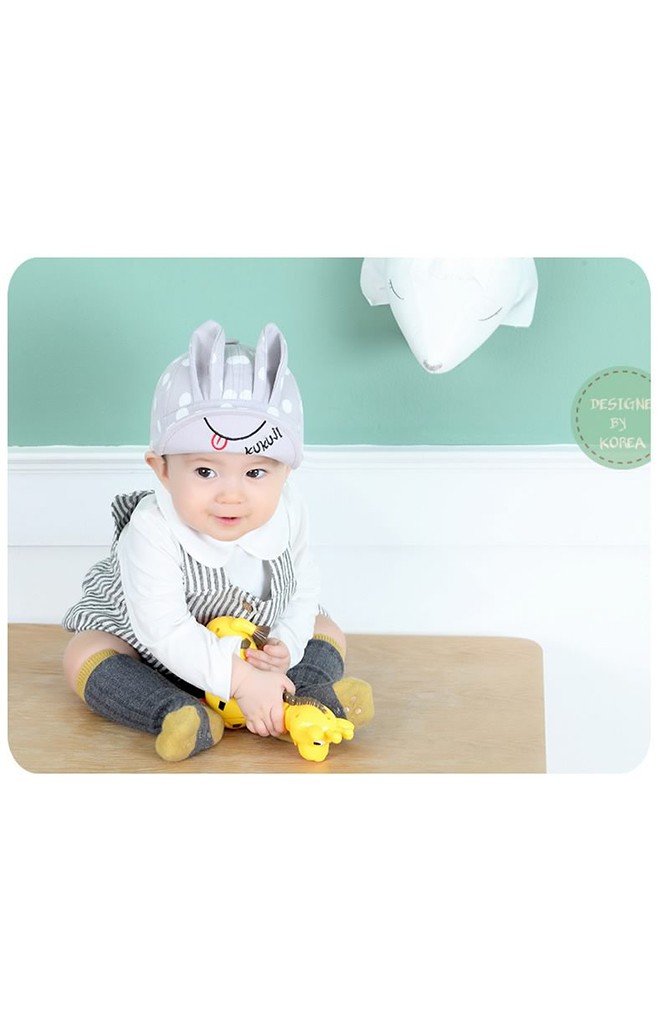 หมวกกระต่ายน้อยอารมณ์ดี หมวกลายจุด KUKUJI